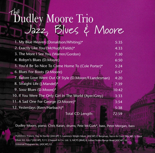 Dudley Moore Trio : Jazz, Blues & Moore (CD, Comp)