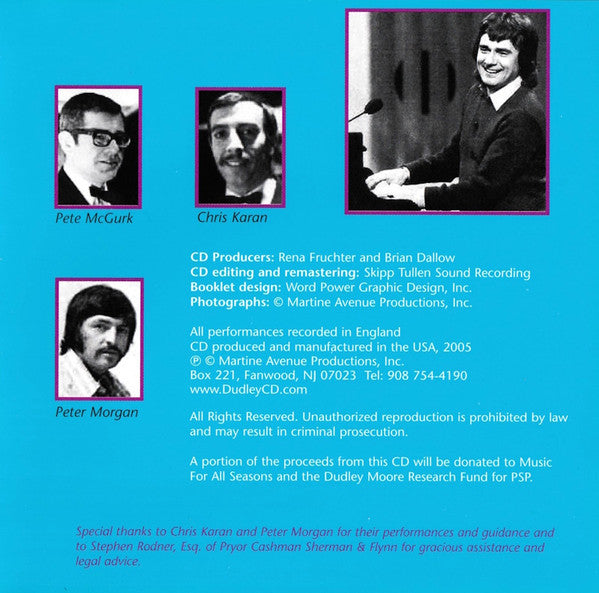Dudley Moore Trio : Jazz, Blues & Moore (CD, Comp)