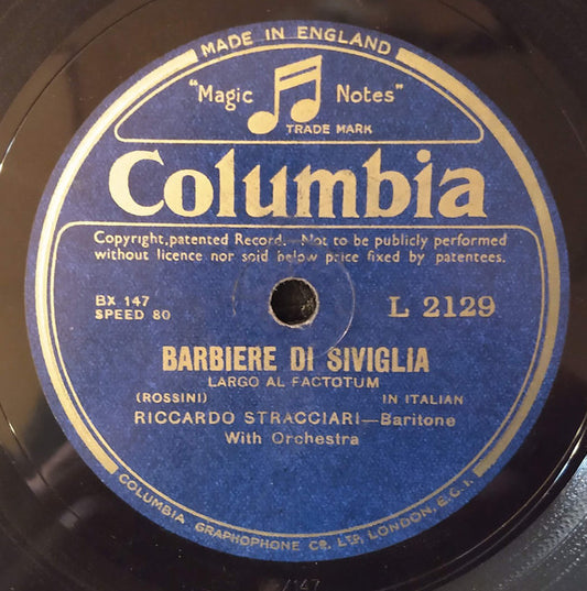 Riccardo Stracciari : Barbiere Di Siviglia / Carmen (Shellac, 12")