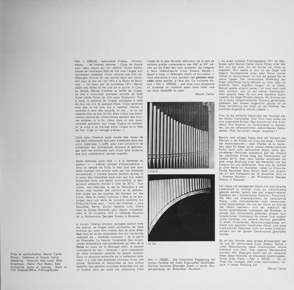 Gheorghe Zamfir Et Marcel Cellier : Improvisations Pour Flûte De Pan Et Orgue Vol. 2 (LP, Album)