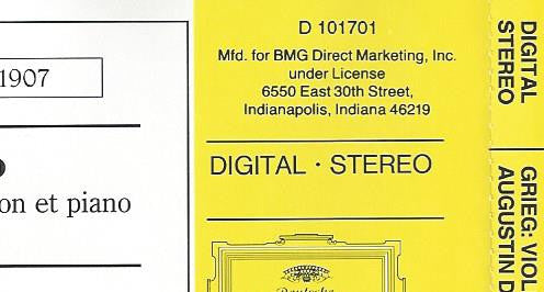 Grieg*, Augustin Dumay, Maria João Pires* : Violin Sonatas = Violin Sonaten = Sonates Pour Violon (CD, Album, Club, 4D )