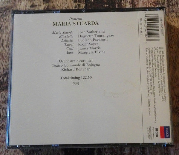 Donizetti* - Sutherland* · Tourangeau* · Pavarotti* · Orchestra* E Coro del Teatro Comunale di Bologna · Richard Bonynge : Maria Stuarda (2xCD, Album, RE, RM)