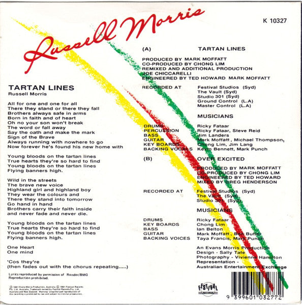 Russell Morris : Tartan Lines (CD, Single)