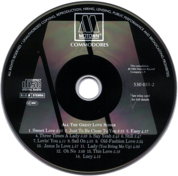 Commodores : All The Great Love Songs (CD, Comp, RE)