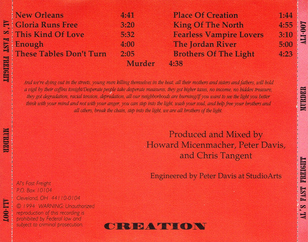 Al's Fast Freight : Murder (CD, Album)