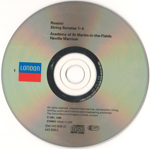 Rossini*, Donizetti*, Bellini*, Cherubini*, Academy Of St. Martin-in-the-Fields*, Neville Marriner* : String Sonatas 1-6 (2xCD, Comp, RE, RM, RP)