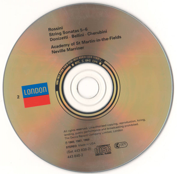 Rossini*, Donizetti*, Bellini*, Cherubini*, Academy Of St. Martin-in-the-Fields*, Neville Marriner* : String Sonatas 1-6 (2xCD, Comp, RE, RM, RP)