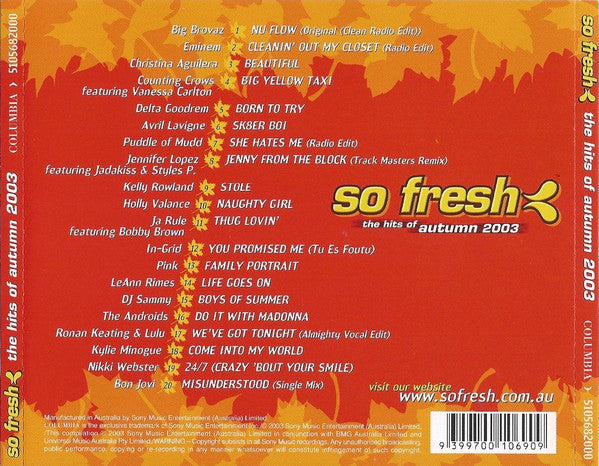 Various : So Fresh: The Hits Of Autumn 2003 (CD, Comp)