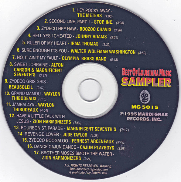 Various : Best Of Louisiana Music Sampler (CD, Album, Comp)