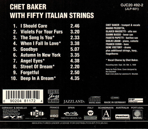 Chet Baker : Chet Baker With Fifty Italian Strings (CD, Album, RE, RM)