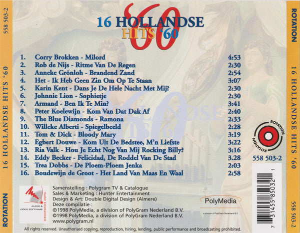 Various : 16 Hollandse Hits '60 (CD, Album, Comp, RE)