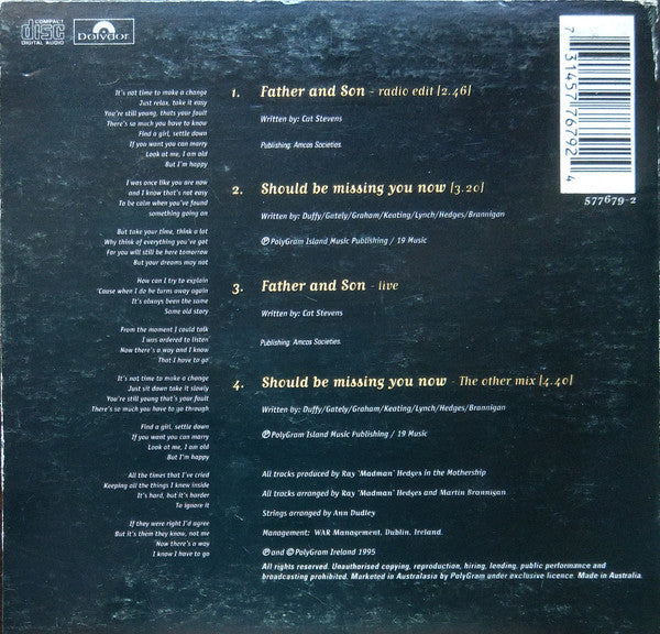 Boyzone : Father And Son (CD, Maxi, Car)