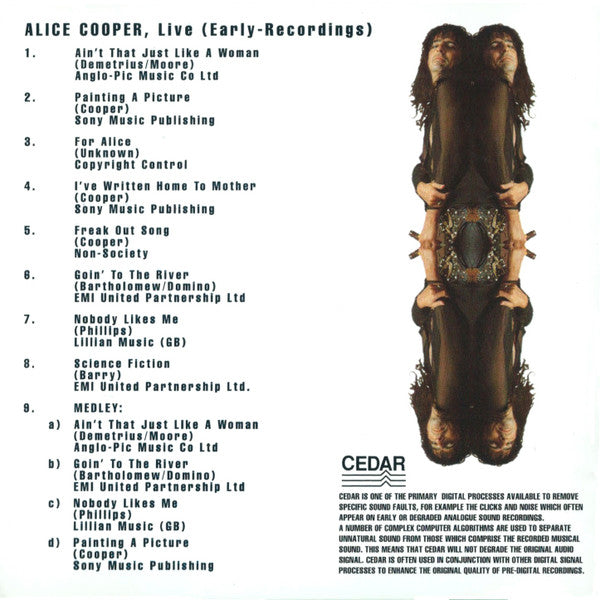 Alice Cooper : Nobody Likes...Alice Cooper Live (CD, Album, RE, TIB)