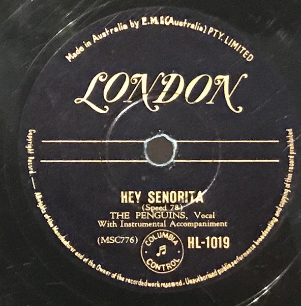 The Penguins : Hey Senorita / Earth Angel (Will You Be Mine) (Shellac, 10")