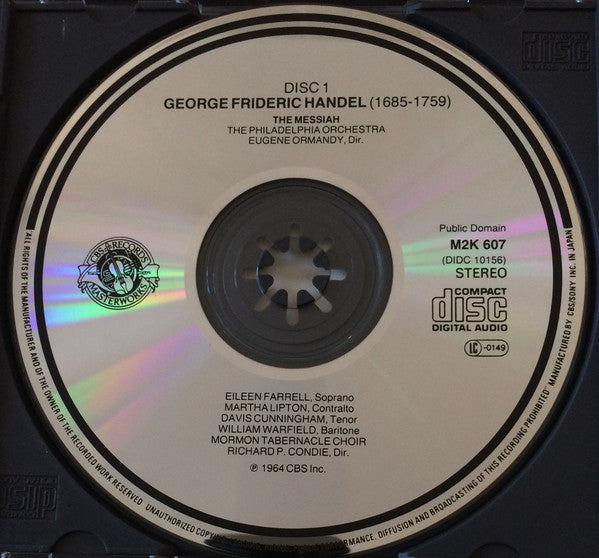 George Frederick Handel*, The Philadelphia Orchestra, The Mormon Tabernacle Choir* : Messiah (2xCD, Album, RE)