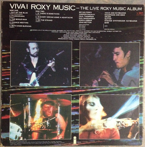 Roxy Music : Viva! Roxy Music (The Live Roxy Music Album) (LP, Album, Gat)