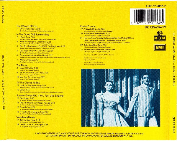Judy Garland : The Great MGM Stars (CD, Comp, Mono)