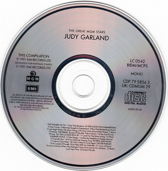 Judy Garland : The Great MGM Stars (CD, Comp, Mono)