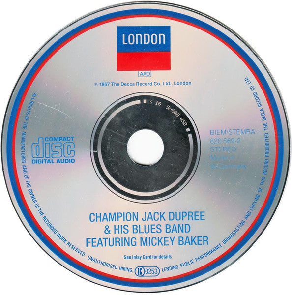 Champion Jack Dupree : Champion Jack Dupree And His Blues Band Featuring Mickey Baker (CD, Album, RE, RM)