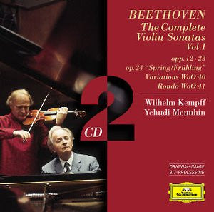 Ludwig van Beethoven, Wilhelm Kempff, Yehudi Menuhin : The Complete Violin Sonatas Vol. I: Opp. 12 • 23 • Op. 24 "Spring = Frühling" • Variations WoO 40 • Rondo WoO 41 (2xCD, Comp, RM)