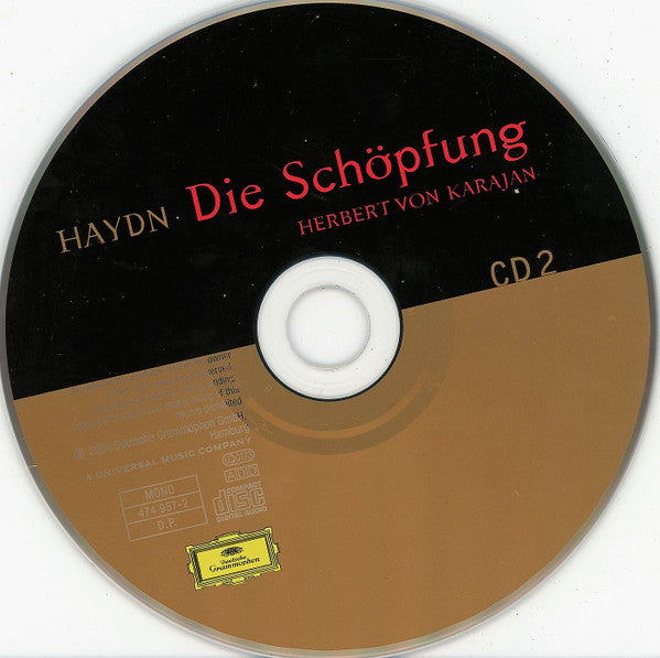 Haydn* - Gundula Janowitz, Fritz Wunderlich, Hermann Prey, Kim Borg, Wiener Singverein, Wiener Philharmoniker, Herbert von Karajan : Die Schöpfung (2xCD, Album)