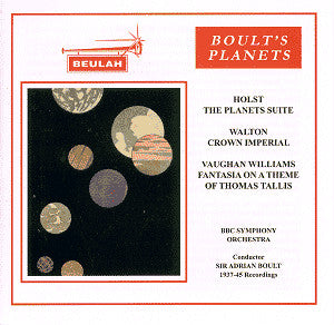 Gustav Holst, Sir William Walton, Ralph Vaughan Williams, BBC Symphony Orchestra, Sir Adrian Boult : Boult's Planets (CD, Comp)
