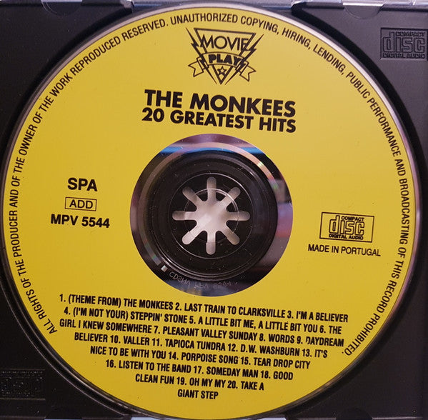 The Monkees : 20 Greatest Hits (CD, Comp)