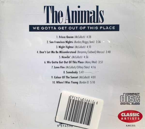 The Animals : We Gotta Get Out Of This Place (CD, Comp, SMA)