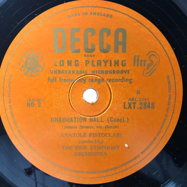 Johann Strauss Jr., Anatole Fistoulari, The New Symphony Orchestra Of London : Graduation Ball (LP, Mono)