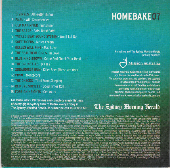 Various : Homebake 07 (CD, Comp, Promo)