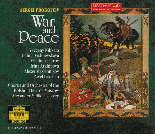 Sergei Prokofiev - Евгений Кибкало, Galina Vishnevskaya, Владимир Петров (4), Aleksei Maslennikov, Павел Лисициан, Ирина Архипова, Chorus Of The Bolshoi Theatre And Bolshoi Theatre Orchestra, Alexander Melik-Pashayev : War And Peace (3xCD, Album, RE, RM + Box, Sli)
