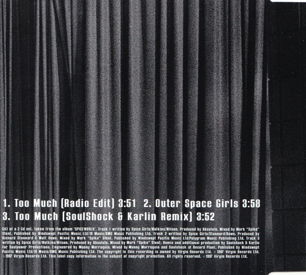 Spice Girls : Too Much (CD, Single, CD1)