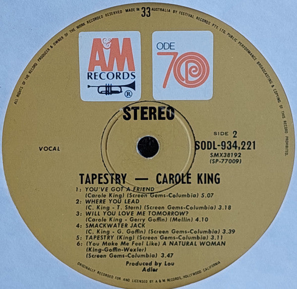 Carole King : Tapestry (LP, Album, Ita)