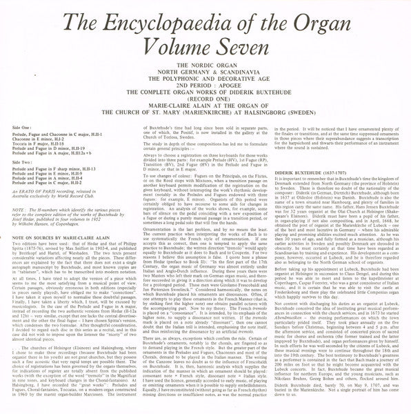 Diderik Buxtehude*, Marie-Claire Alain : The Encyclopaedia Of The Organ Volume Seven (LP, Album, Club)