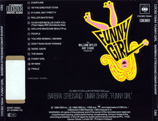 Jule Styne, Barbra Streisand, Omar Sharif : Funny Girl (The Original Sound Track Recording) (CD, Album, RE)