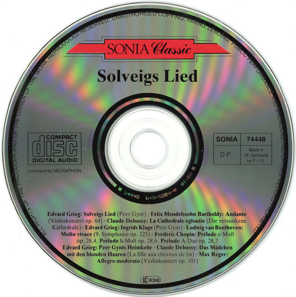 Grieg* ∙ Mendelssohn Bartholdy* / Debussy* ∙ Beethoven* ∙ Chopin* ∙ Reger* : Solveigs Lied (CD)