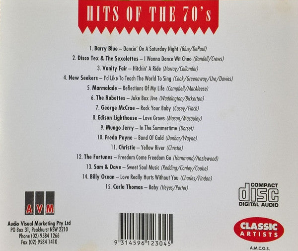 Various : Hits Of The 70's • Volume One (CD, Comp)