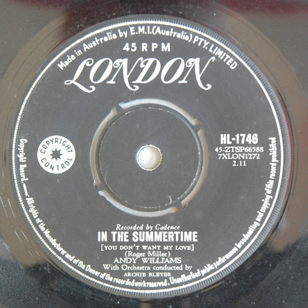 Andy Williams : Don't Go To Strangers (7", Single)
