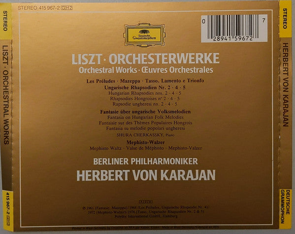 Liszt* – Berliner Philharmoniker, Herbert von Karajan : Orchesterwerke (2xCD, Comp)