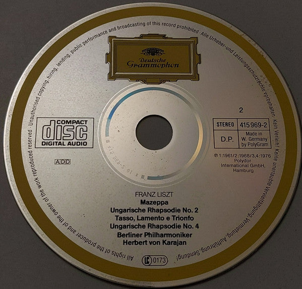 Liszt* – Berliner Philharmoniker, Herbert von Karajan : Orchesterwerke (2xCD, Comp)