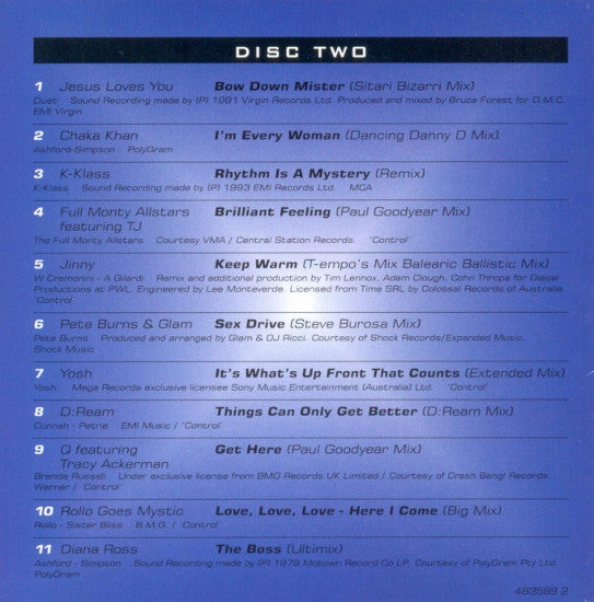 Various : 1996 Sydney Gay & Lesbian Mardi Gras (The Party Anthems 2) (2xCD, Comp)