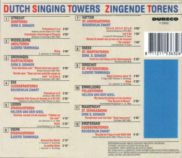 Various : Dutch Singing Towers / Zingende Torens / 12 Beroemde Nederlandse Carillons (CD, Comp)