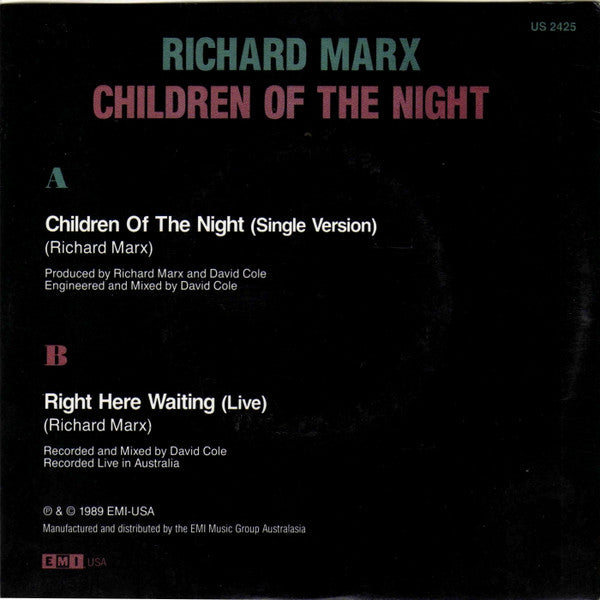 Richard Marx : Children Of The Night (7", Single)