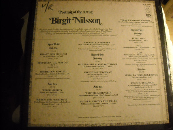 Birgit Nilsson, Philharmonia Orchestra, Wallberg*, Leopold Ludwig, Orchestra Del Teatro Dell'Opera Di Roma, Francesco Molinari-Pradelli, Zubin Mehta : Portrait Of The Artist (3xLP + Box, Album, Comp)