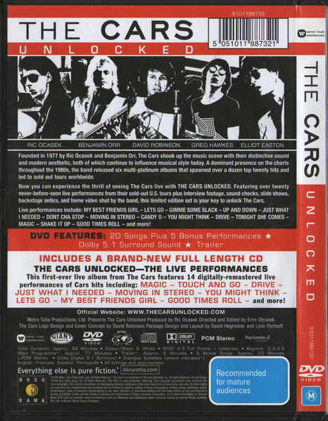The Cars : The Cars Unlocked: The Live Performances (DVD-V, NTSC + CD, Comp)