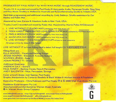 Killing Heidi : Live Without It (CD, Maxi, Enh)