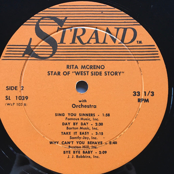 Rita Moreno : Academy Award Winner Rita Moreno Sings (Star Of West Side Story) (LP, Mono, RE)