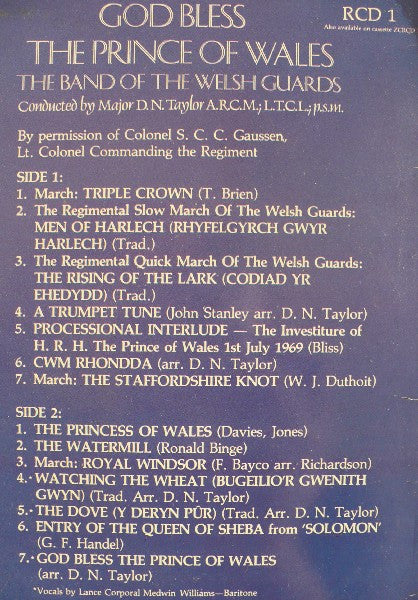The Band Of The Welsh Guards* : God Bless The Prince Of Wales (LP)