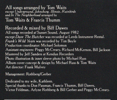 Tom Waits : Swordfishtrombones (CD, Album, RE)