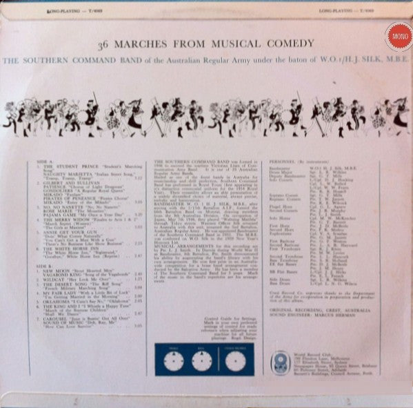 The Southern Command Band : 36 Marches From Musical Comedy (LP, Album, Mono, Club)